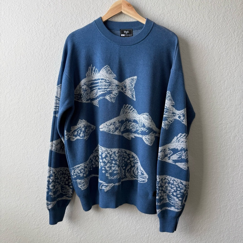 Waggle Men’s Freshwater Wildknit Crewneck Sweater - Picture 1 of 4